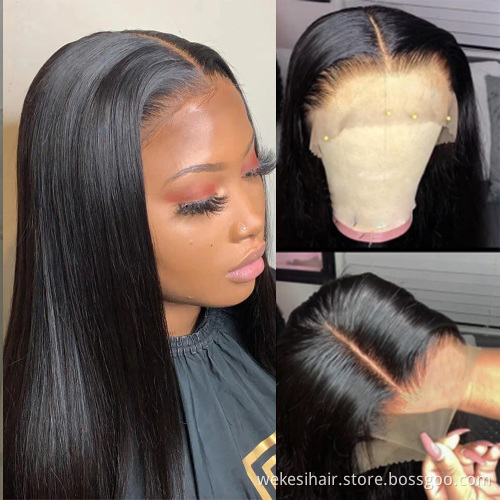 Lace Frontal Wig Vendors Wholesale Straight Transparent HD Lace Front Wigs For Black Women 100 Virgin Brazilian Human Hair Wigs